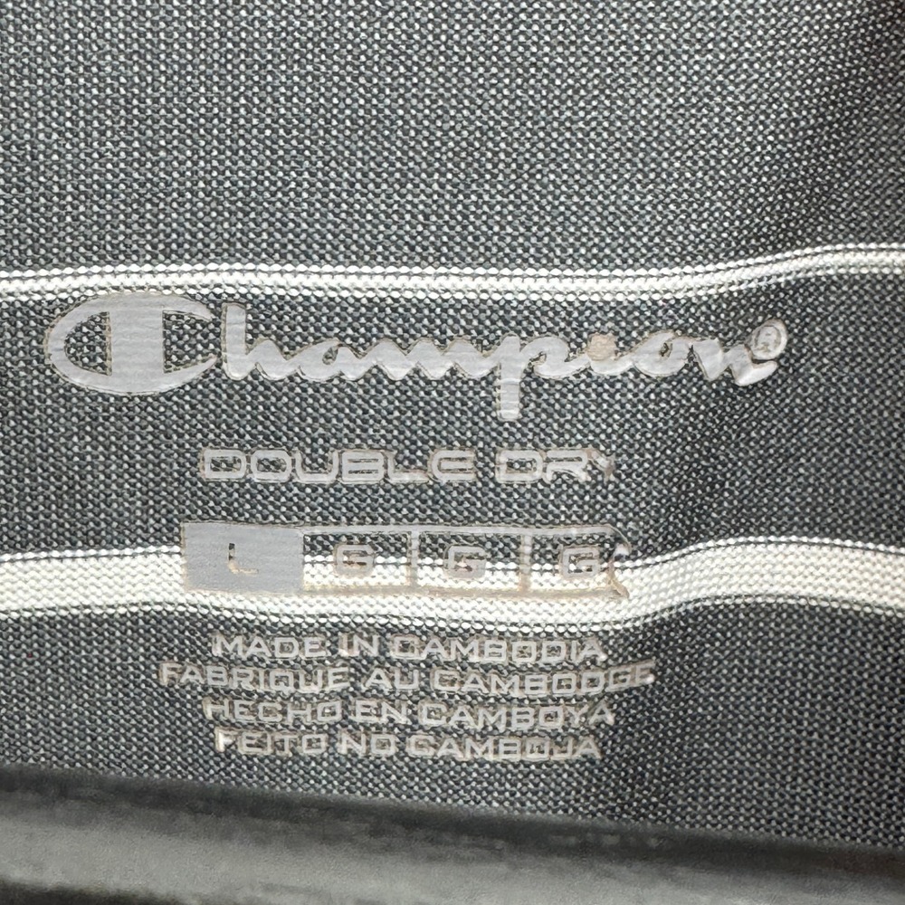 Champion Polo Shirt Mens Large Grey Striped Double Dry Short Sleeve Collared - Picture 3 of 11